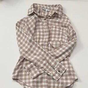 Hollister Cream and Brown Flannel